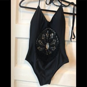 Blooming Jay black one piece bathing suit Small